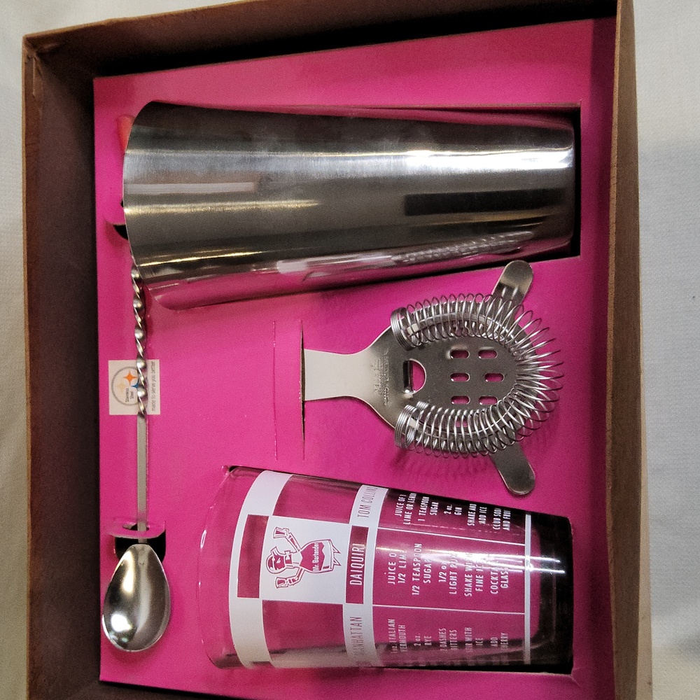 Vintage 70s Mr Bartender stainless steel bar set